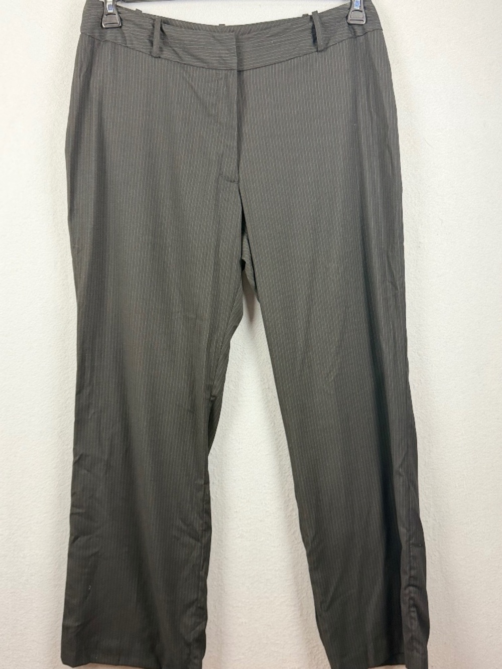 East 5th Women's Sz 16 Black Pinstripe Dress Pants Career Office Straight Leg